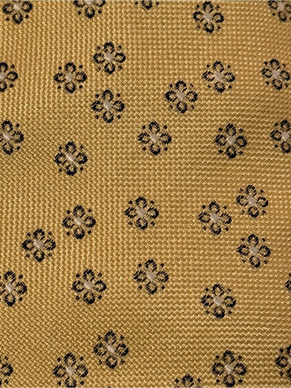 Thomas Pink Gold Tie with Black Floral Motif